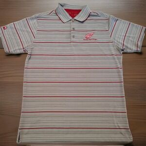 Detroit Red Wings Antigua Short Sleeve Polo Shirt Mens Size Large A1
